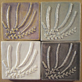 Heather 4"x4" Ceramic Handmade Tile - multi glaze grouping