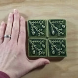 Hemlock 2"x2" Ceramic Handmade Tile - size reference