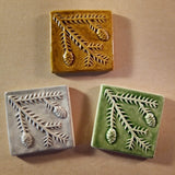 Hemlock 4"x4" Ceramic Handmade Tile - multi glaze