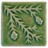 Hemlock 2"x2" Ceramic Handmade Tile - Spearmint Glaze