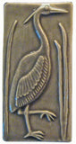 Heron 1 Facing Right 3"x6" Ceramic Handmade Tile - Gray Glaze