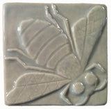 Honey Bee 3"x3" Ceramic Handmade Tile - Celadon Glaze