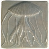 Jellyfish 4"x4" Ceramic Handmade Tile - Celadon Glaze