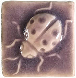Ladybug 2"x2" Ceramic Handmade Tile - Hyacinth Glaze