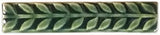 Leaves 1"x6" Border Ceramic Handmade Tile - Leaf Green Glaze