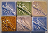 Lobster 2"x2" Ceramic Handmade Tile - multi glaze