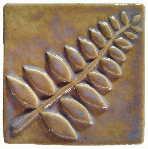 Honey Locust 4"x4" Ceramic Handmade Tile - Hyacinth