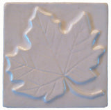 Maple Leaf 4"x4" Ceramic Handmade Tile - White Glaze