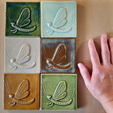 Mayfly 4"x4" Ceramic Handmade Tile - multiple Glazes