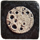 full moon 2"x2" Ceramic Handmade Tile - Night Sky Glaze