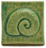 Nautilus 2"x2" Ceramic Handmade Tile - Spearmint Glaze