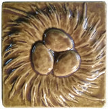 Nest 4"x4" Ceramic Handmade Tile - Honey Glaze