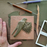 Nesting Swift 4"x4" Ceramic Handmade Tile - in progress
