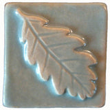 Oak Leaf 2"x2" Ceramic Handmade Tile - Celadon Glaze