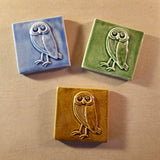 Owl 4"x4" Ceramic Handmade Tile - Multi Glaze