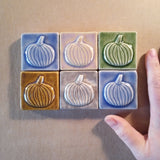 pumpkin 2"x2" Ceramic Handmade Tile - Multi Glaze