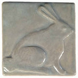 Rabbit 4"x4" Ceramic Handmade Tile - Celadon Glaze