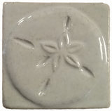 Sand dollar 3"x3" Ceramic Handmade Tile - white glaze