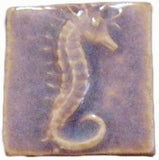 Seahorse 2"x2" Ceramic Handmade Tile - Hyacinth Glaze