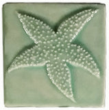 Starfish 4"x4" Ceramic Handmade Tile - Pacific Blue Glaze