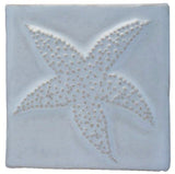 Starfish 4"x4" Ceramic Handmade Tile - White Glaze