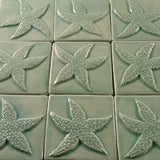 Starfish 4"x4" Ceramic Handmade Tiles - Pacific Blue Glaze Grouping