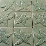 Starfish 4"x4" Ceramic Handmade Tiles - Pacific Blue Glaze Grouping