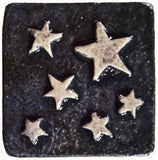 stars 2"x2" Ceramic Handmade Tile - Night Sky Glaze