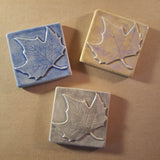 Sycamore Leaf 4"x4" Ceramic Handmade Tile - Multi Glaze