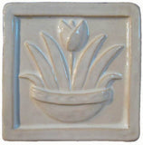 Tulip 4"x4" Ceramic Handmade Tile - White Glaze