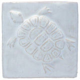 Turtle 4"x4" Ceramic Handmade Tile - White Glaze