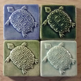 Turtle 3"x3" Ceramic Handmade Tile  - multi 