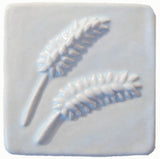 Wheat 4"x4" Ceramic Handmade Tile - White Glaze