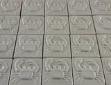 Crab 3"x3" Ceramic Handmade Tile - white glaze grouping