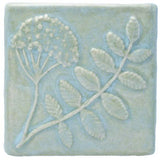 Wildflower 4"x4" Ceramic Handmade Tile - Celadon Glaze