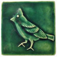 green bird art tile
