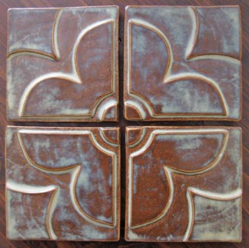 geometric tile set 8"x8" abstract blossom