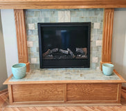 Celadon Tile Fireplace at Green Heron Pond