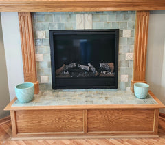 Celadon Tile Fireplace at Green Heron Pond