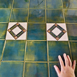 Tiles made to match stained glass