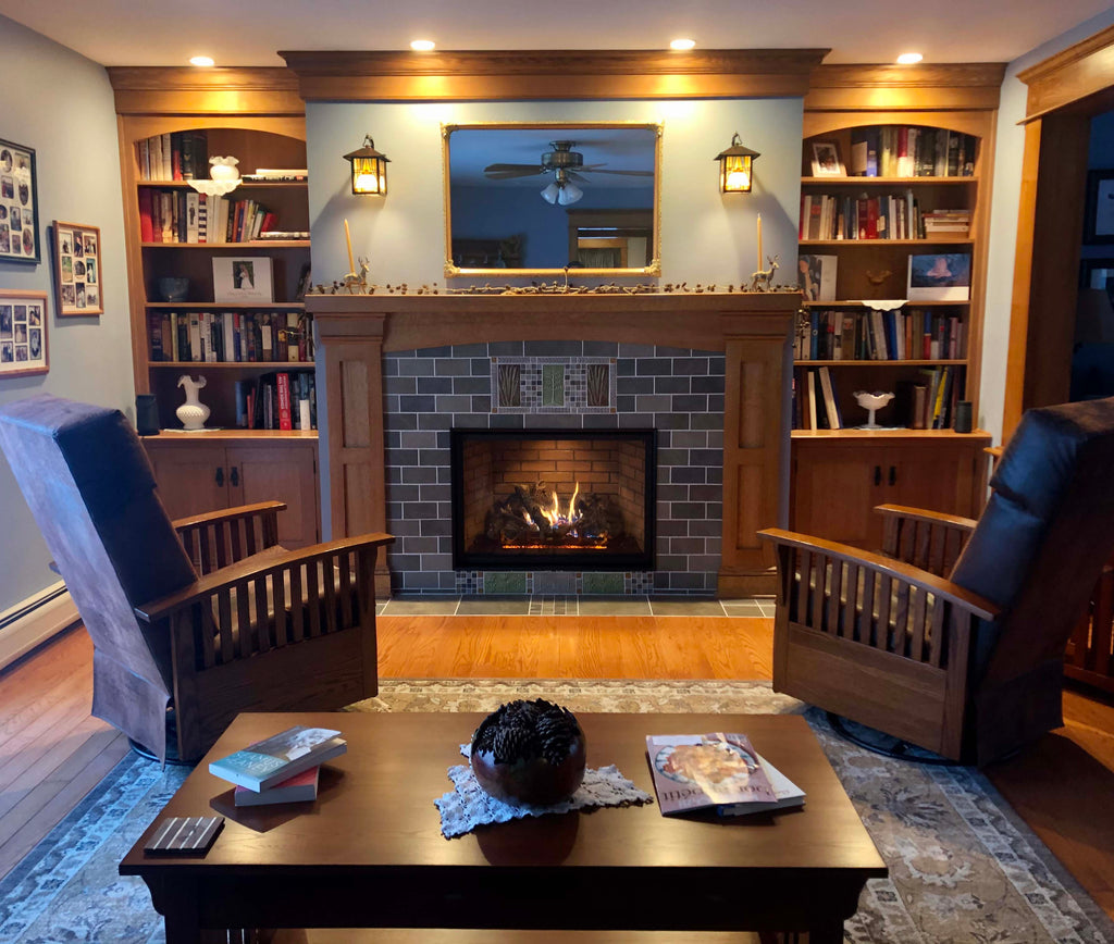 An Arts and Crafts Hearth Ceramic Handmade Tiles