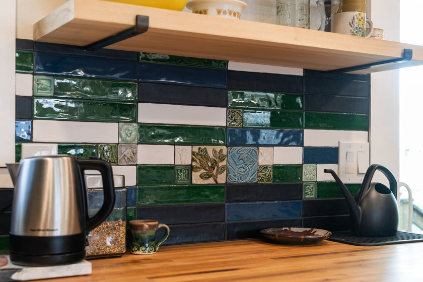 A Mosaic of Handmade Tiles by Different Makers
