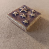 stars 2"x2" Ceramic Handmade Tile - Hyacinth Glaze Edge