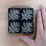 Fern 2"x2" Ceramic Handmade Tile - Night Sky Glaze group