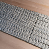 Leaves 1"x6" Border Ceramic Handmade Tiles - Celadon Glaze Grouping