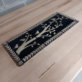 Birds On A Branch Triptych Three 6"x6" Ceramic Handmade Tiles With 1" Border - Night Sky Glaze edge view