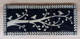 Birds On A Branch Triptych Three 6"x6" Ceramic Handmade Tiles With 1" Border - Night Sky Glaze