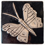 Butterfly 4"x4" Ceramic Handmade Tile - Night Sky Glaze