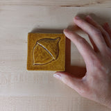 Acorn 3"x3" Ceramic Handmade Tile - size reference