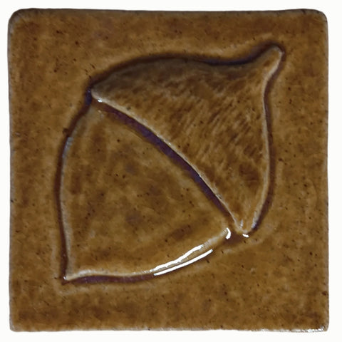 Acorn 3"x3" Ceramic Handmade Tile - honey glaze